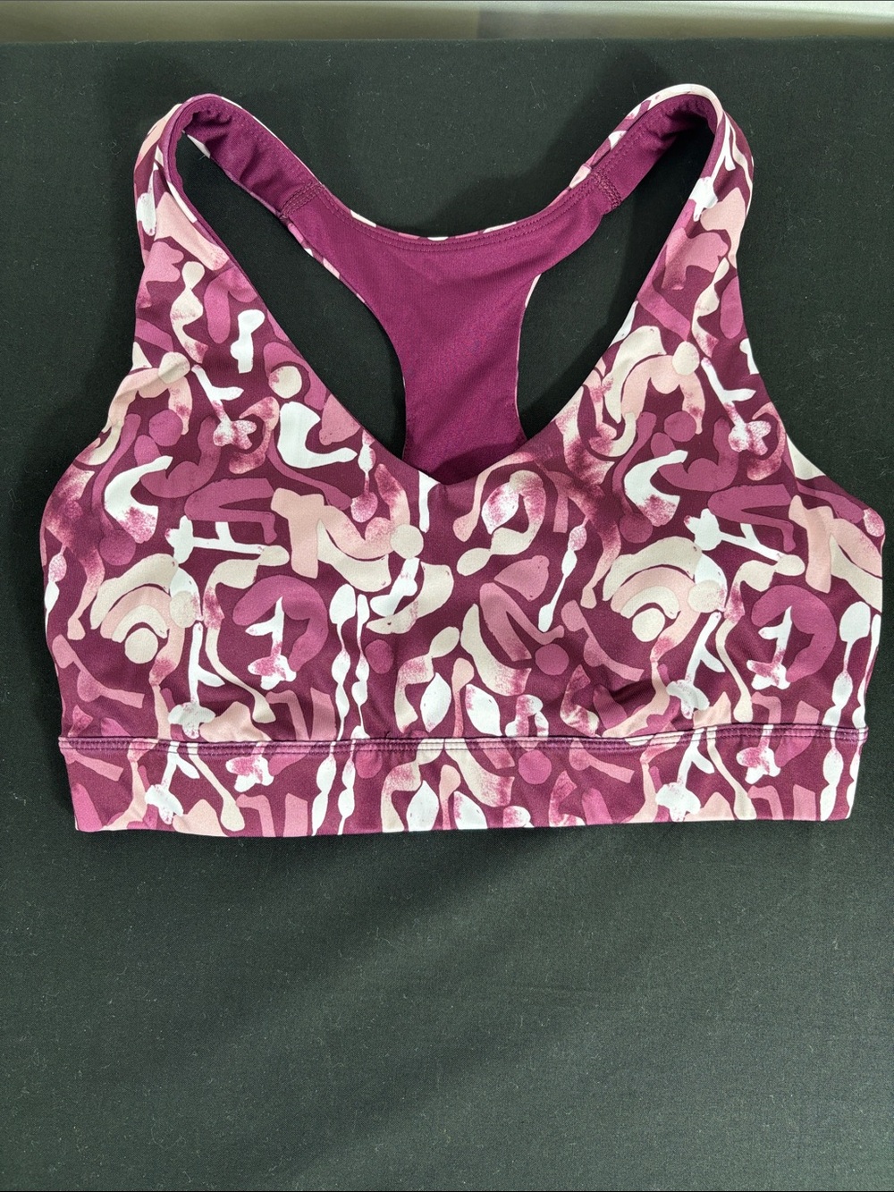 tek gear Burgundy & Light Pink Abstract Racerback Sports Bra